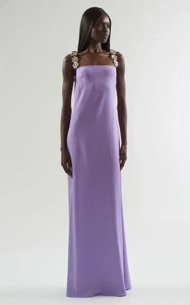 Taller Marmo Consuelo Strap Embellished Satin Maxi Dress | Thumbnail 6