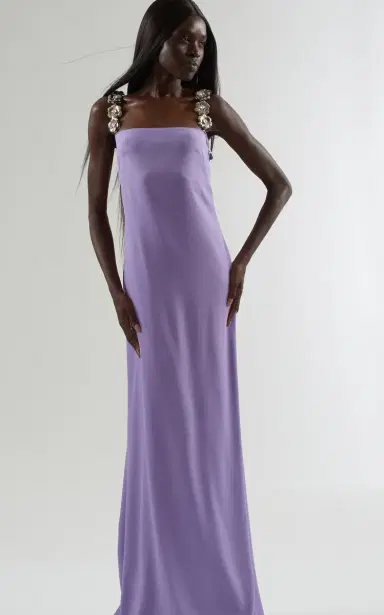 Taller Marmo Consuelo Strap Embellished Satin Maxi Dress | Thumbnail 7