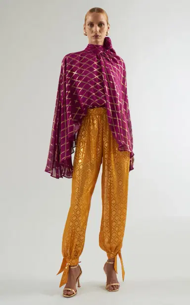 Taller Marmo Giuni Metallic Printed Silk-Blend Pants | Thumbnail 6 Taller Marmo Giuni Metallic Printed Silk-Blend Pants | Thumbnail 6
