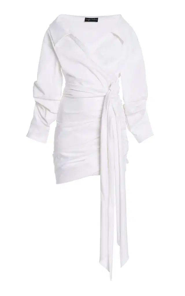 Sergio Hudson Cotton-Twill Wrap Shirt Dress