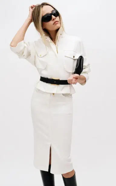 Sergio Hudson Silk Faille Cropped Utility Jacket | Thumbnail 2