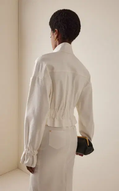 Sergio Hudson Silk Faille Cropped Utility Jacket | Thumbnail 5