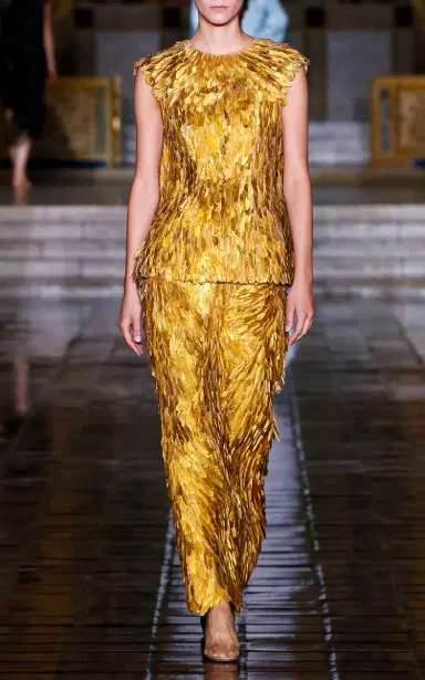 Atelier Prabal Gurung Metallic Hand-Feathered Top | Thumbnail 5