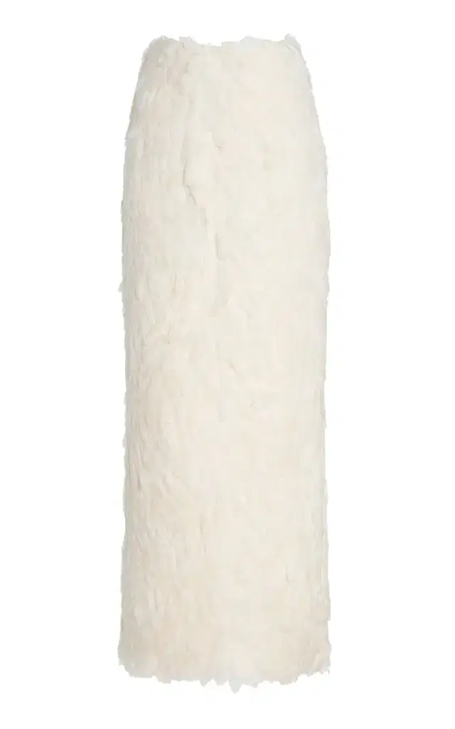 Hand-Feathered Midi Skirt