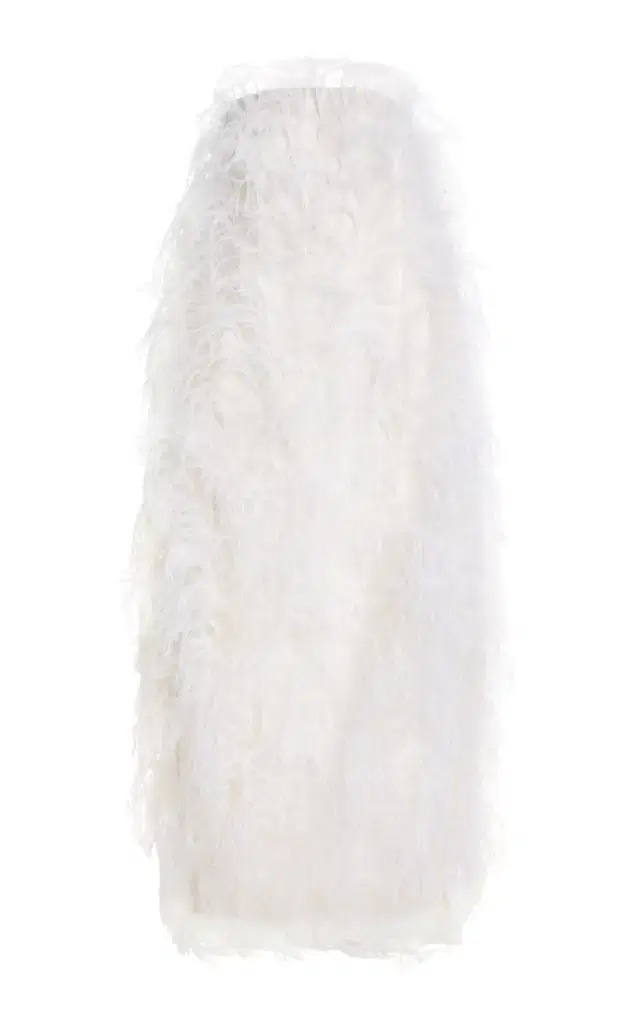 Atelier Prabal Gurung Hand-Feathered Satin-Faced Organza Maxi Dress