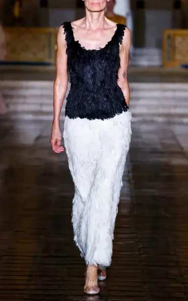 Atelier Prabal Gurung Hand-Feathered Corset Tank Top | Thumbnail 2