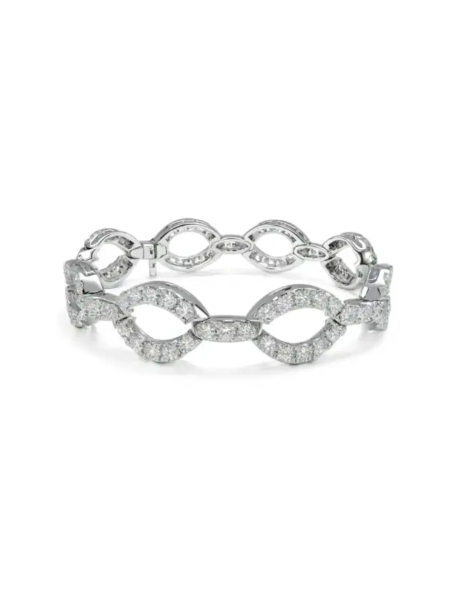 Wish Fine Jewelry 9.6ct Diamond 18K Gold Multi Bangle Bracelet