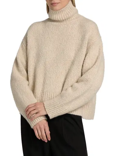 Nili Lotan Women's Tabitha Cashmere & Silk Sweater - Beige Melange - Size Large | Thumbnail 3