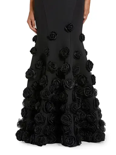 Mac Duggal Women's Rose Appliqué Crêpe Mermaid Gown | Thumbnail 3