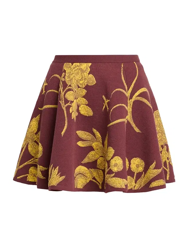 MOSCHINO Women's Floral A-Line Virgin Wool Miniskirt - Multi Brown