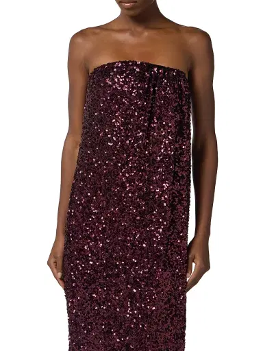 Elisabetta Franchi Women's Sequined Strapless Column Gown | Thumbnail 4 Elisabetta Franchi Women's Sequined Strapless Column Gown | Thumbnail 4