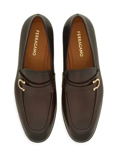 FERRAGAMO Men's Florio Gancini Leather Loafers - Moro New Biscotto | Thumbnail 3 FERRAGAMO Men's Florio Gancini Leather Loafers - Moro New Biscotto | Thumbnail 3