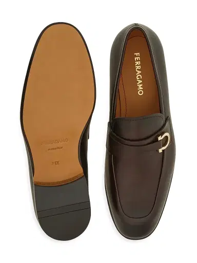 FERRAGAMO Men's Florio Gancini Leather Loafers - Moro New Biscotto | Thumbnail 4 FERRAGAMO Men's Florio Gancini Leather Loafers - Moro New Biscotto | Thumbnail 4