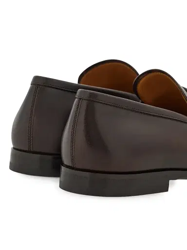 FERRAGAMO Men's Florio Gancini Leather Loafers - Moro New Biscotto | Thumbnail 5 FERRAGAMO Men's Florio Gancini Leather Loafers - Moro New Biscotto | Thumbnail 5