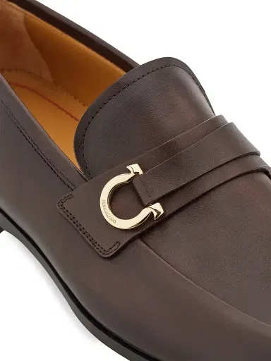 FERRAGAMO Men's Florio Gancini Leather Loafers - Moro New Biscotto | Thumbnail 6 FERRAGAMO Men's Florio Gancini Leather Loafers - Moro New Biscotto | Thumbnail 6