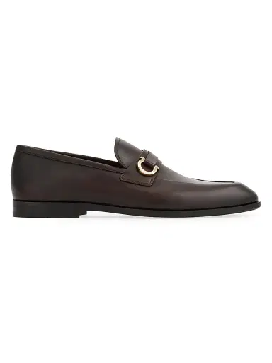 FERRAGAMO Men's Florio Gancini Leather Loafers - Moro New Biscotto | Thumbnail 1 FERRAGAMO Men's Florio Gancini Leather Loafers - Moro New Biscotto | Thumbnail 1