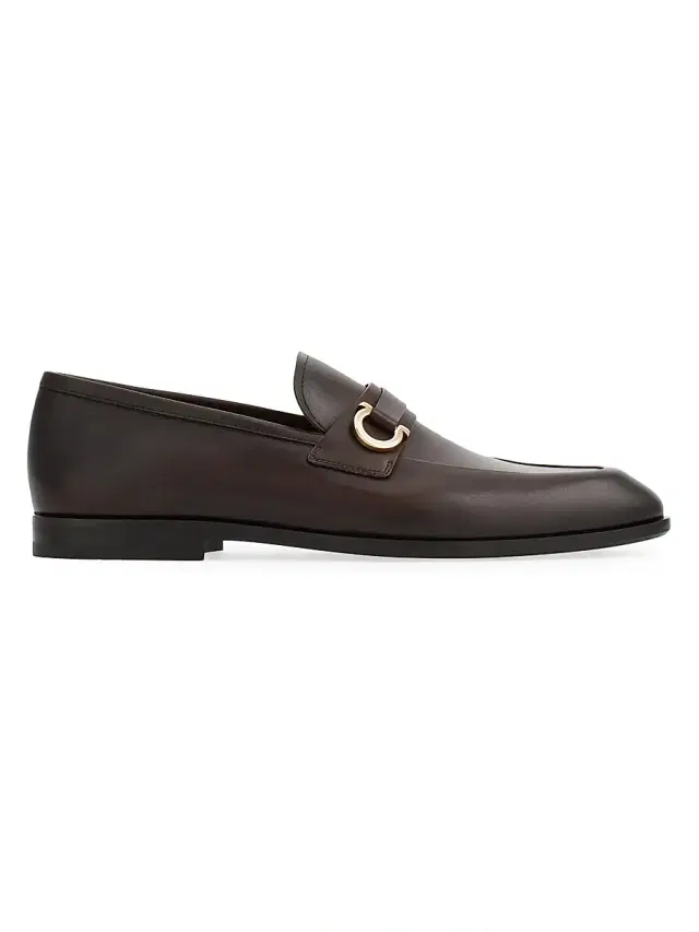 Men's Florio Gancini Leather Loafers - Moro New Biscotto
