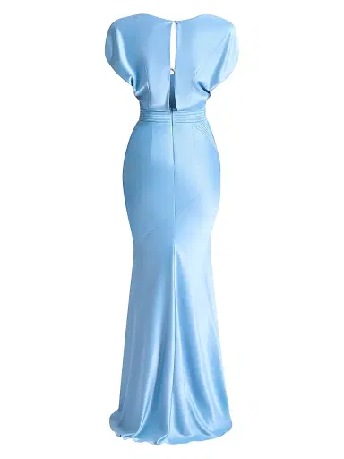 Zhivago Women's Ilium Bias-Cut Satin Gown - Dusty Blue - Size 2 | Thumbnail 2 Zhivago Women's Ilium Bias-Cut Satin Gown - Dusty Blue - Size 2 | Thumbnail 2