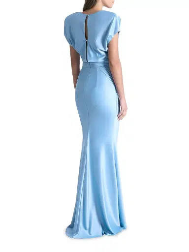 Zhivago Women's Ilium Bias-Cut Satin Gown - Dusty Blue - Size 2 | Thumbnail 4 Zhivago Women's Ilium Bias-Cut Satin Gown - Dusty Blue - Size 2 | Thumbnail 4