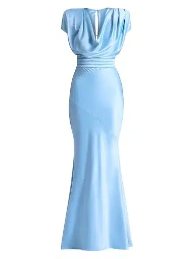 Zhivago Women's Ilium Bias-Cut Satin Gown - Dusty Blue - Size 2 | Thumbnail 1 Zhivago Women's Ilium Bias-Cut Satin Gown - Dusty Blue - Size 2 | Thumbnail 1