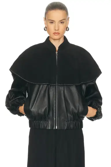 JW Anderson Oversized Collar Bomber Jacket | Thumbnail 1 JW Anderson Oversized Collar Bomber Jacket | Thumbnail 1