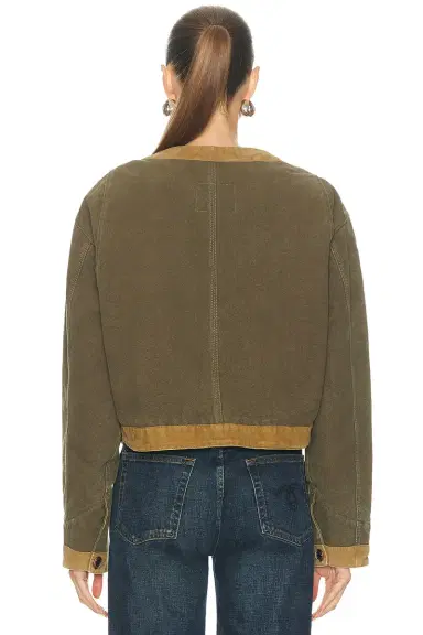 R13 Cord Trimmed Cropped Chore Jacket | Thumbnail 3 R13 Cord Trimmed Cropped Chore Jacket | Thumbnail 3