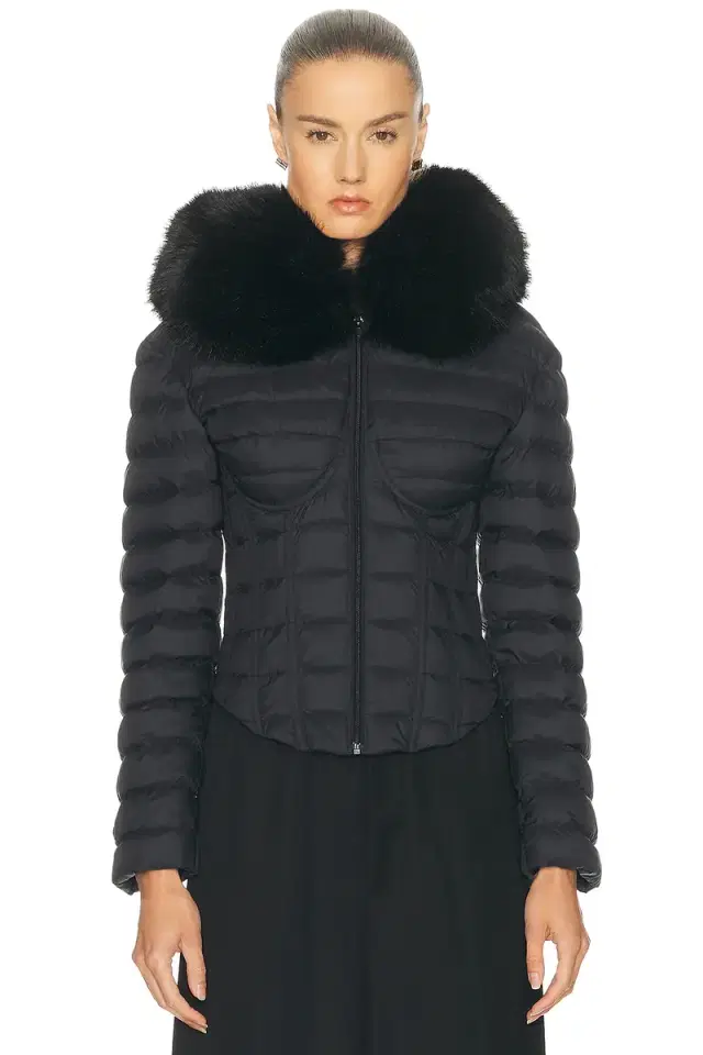 Hooded Corseted Puffer Jacket