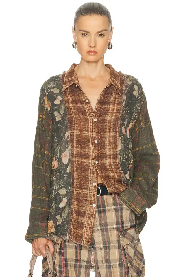 R13 Multi-strip Drop Neck Shirt
