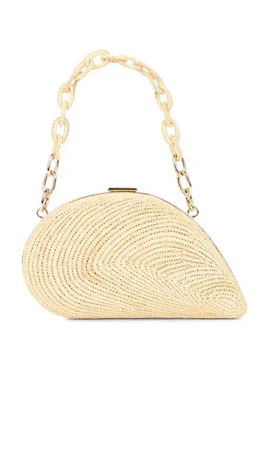 Simkhai Bridget Raffia Oyster Shell Clutch | Thumbnail 2