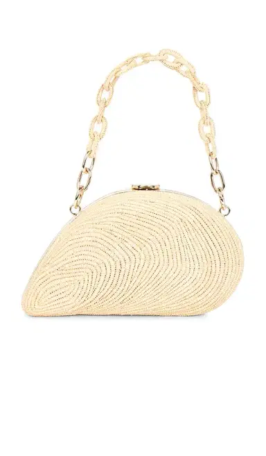 Simkhai Bridget Raffia Oyster Shell Clutch | Thumbnail 1