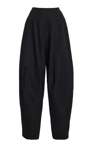 Ashlyn Blaine Cotton Jacquard Long Pants - Black | Thumbnail 1