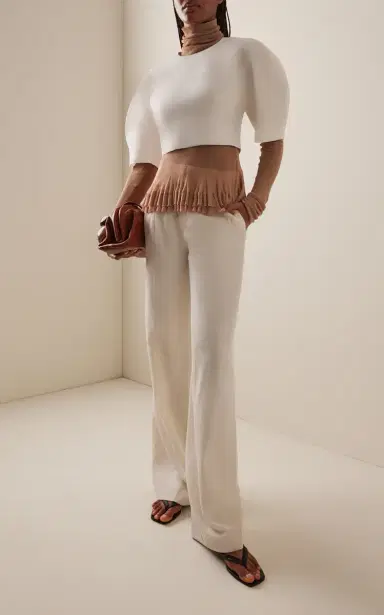 Ashlyn Kaes Sculpted Cady Crop Top | Thumbnail 3 Ashlyn Kaes Sculpted Cady Crop Top | Thumbnail 3