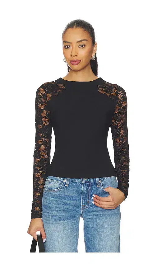Free People x Intimately FP No Excuses Long Sleeve In Black