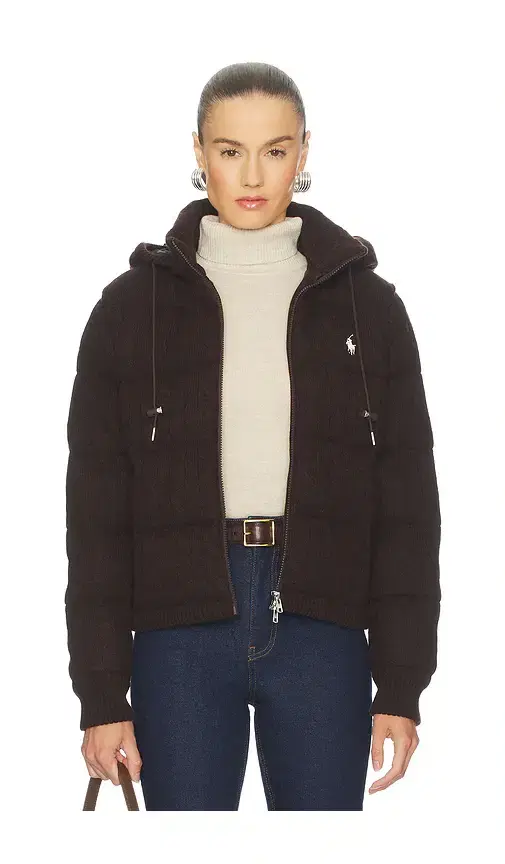 Polo Ralph Lauren Cable Knit Wool Cashmere Quilted Jacket