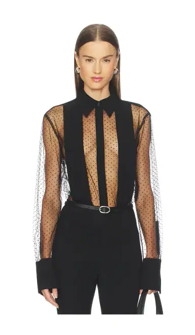 SANS FAFF Meghan Panelled Polka Silk Blouse | Thumbnail 1 SANS FAFF Meghan Panelled Polka Silk Blouse | Thumbnail 1