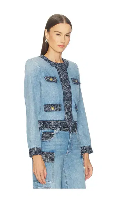 Alice + Olivia Alice + Olivia Landon Cropped Denim Jacket | Thumbnail 2