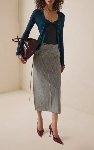 Victoria Beckham Fine-Knit Cotton-Blend Cardigan | Thumbnail 2