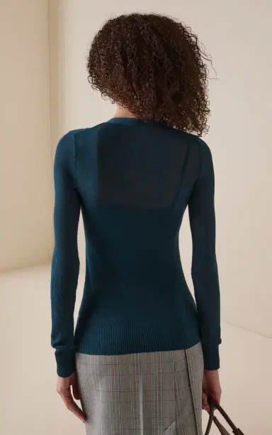 Victoria Beckham Fine-Knit Cotton-Blend Cardigan | Thumbnail 4