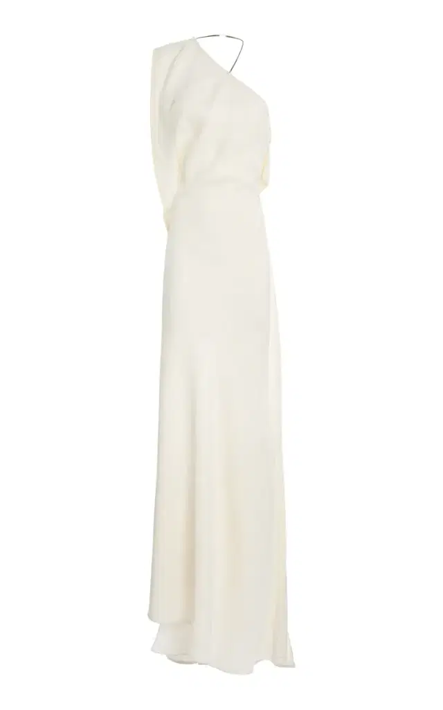 Victoria Beckham Chain-Detailed One-Shoulder Crepe Maxi Dress