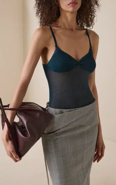Victoria Beckham Knitted Cotton Cami Top | Thumbnail 2