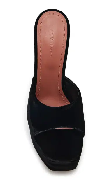 Amina Muaddi Dalida Velvet Platform Mules | Thumbnail 3 Amina Muaddi Dalida Velvet Platform Mules | Thumbnail 3