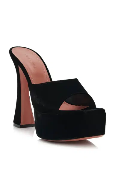 Amina Muaddi Dalida Velvet Platform Mules | Thumbnail 4 Amina Muaddi Dalida Velvet Platform Mules | Thumbnail 4