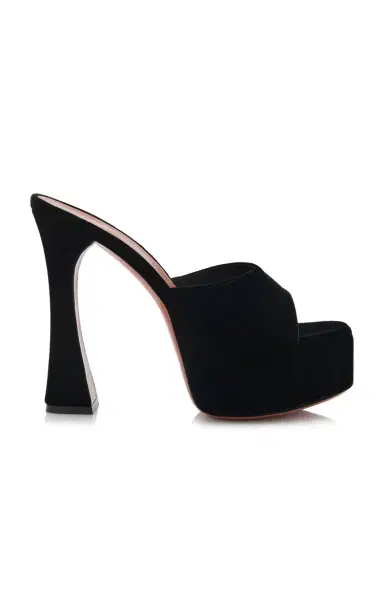 Amina Muaddi Dalida Velvet Platform Mules | Thumbnail 6 Amina Muaddi Dalida Velvet Platform Mules | Thumbnail 6