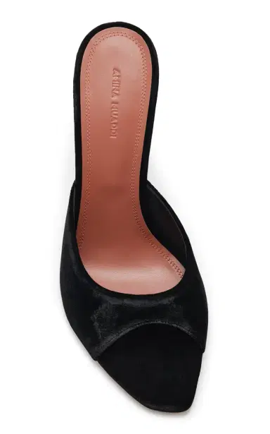 Amina Muaddi Alexa Velvet Mules | Thumbnail 3