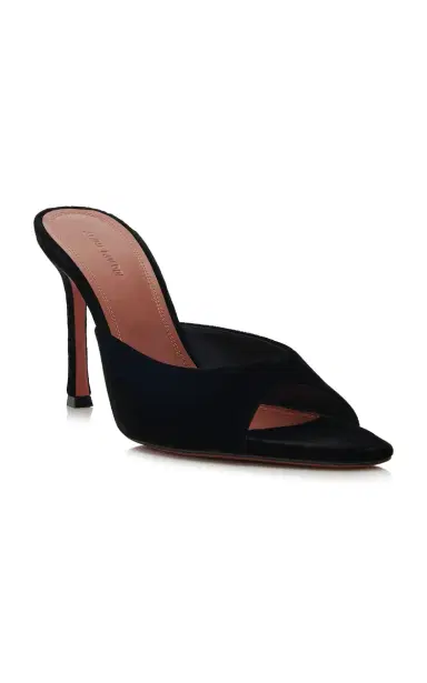Amina Muaddi Alexa Velvet Mules | Thumbnail 4
