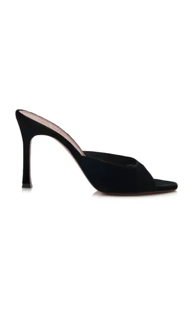 Amina Muaddi Alexa Velvet Mules | Thumbnail 1