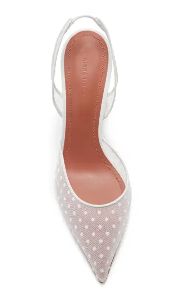 Amina Muaddi Holli Polka-Dot Lace Slingback Pumps | Thumbnail 3 Amina Muaddi Holli Polka-Dot Lace Slingback Pumps | Thumbnail 3