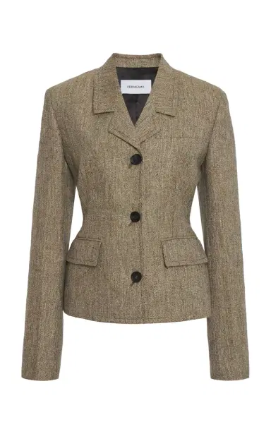 Ferragamo Tailored Linen Single-Breasted Blazer | Thumbnail 1 Ferragamo Tailored Linen Single-Breasted Blazer | Thumbnail 1