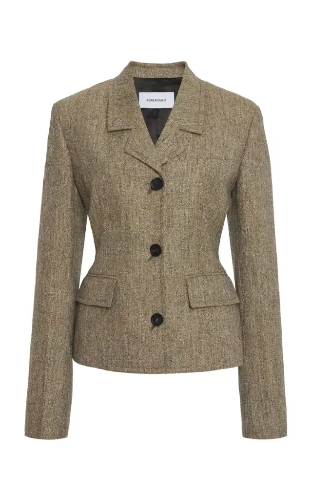 Ferragamo Tailored Linen Single-Breasted Blazer