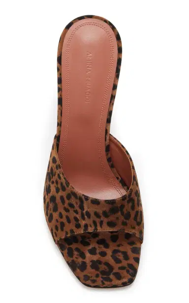 Amina Muaddi Lupita Leopard Suede Mules | Thumbnail 3 Amina Muaddi Lupita Leopard Suede Mules | Thumbnail 3